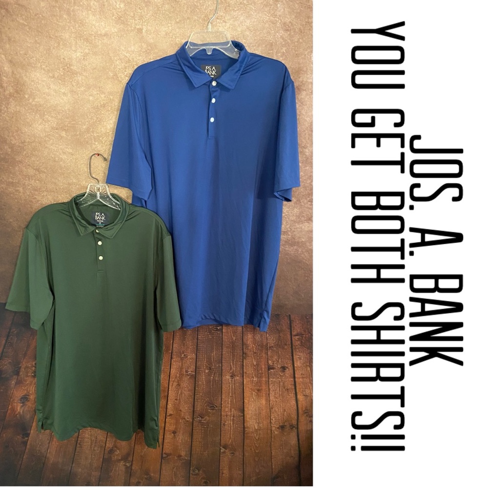 Jos A Bank~Traveler Collection Tailored Fit Solid Performance Polos~size LT~NWOT